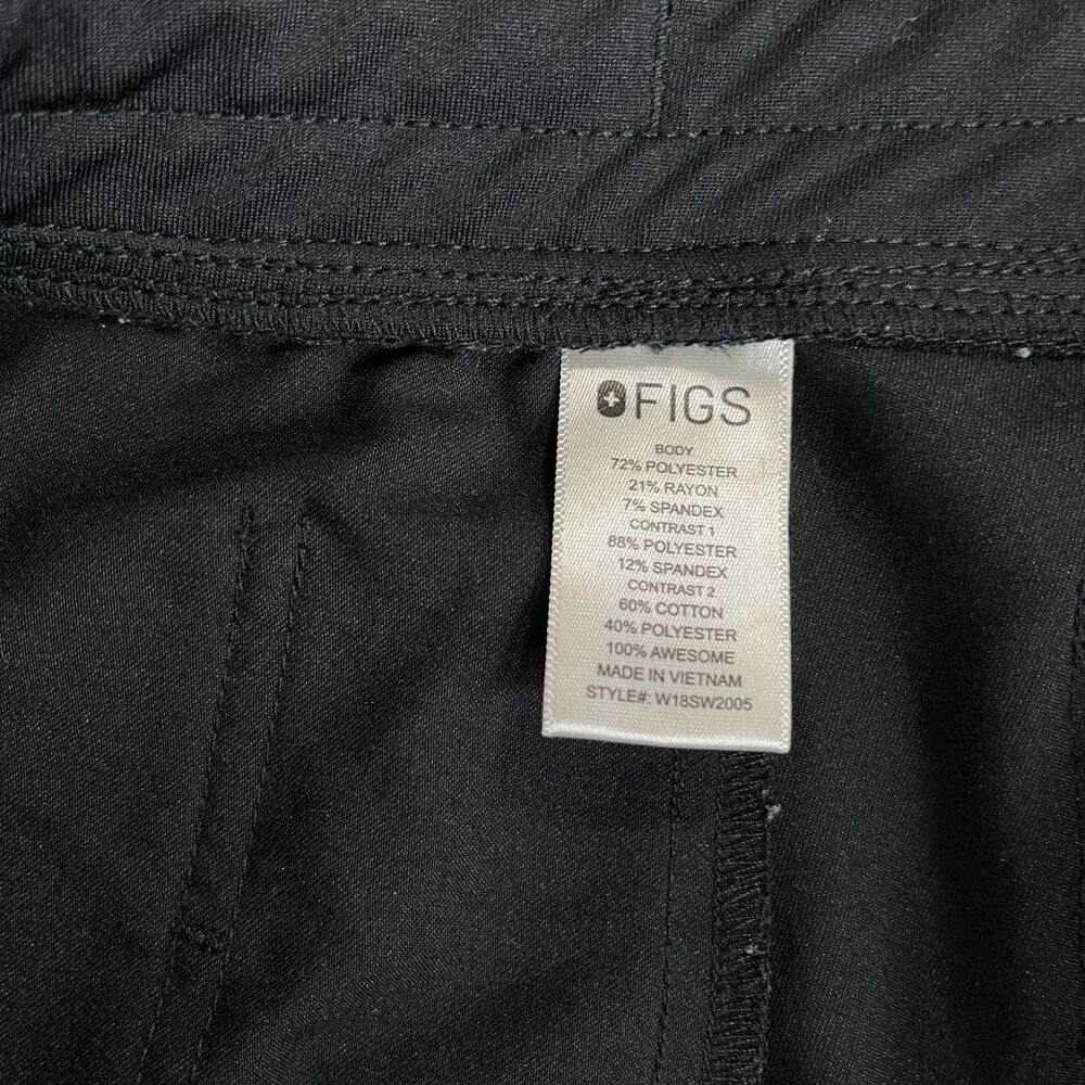 Figs Womens Scrub Set M Black Top Jogger Pants Technical Collection Stretch - Picture 12 of 12